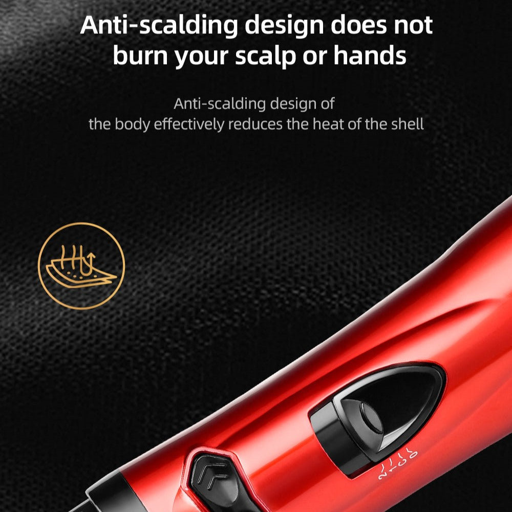 Perie rotativa HALEY, 1200W, 2 viteze, 3 trepte temperatura, Invelis Ceramic, Roșu/Negru