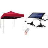 Set Grădină Evenimente AT PERFORMANCE® – Cort Pavilion 3x3m + 2 Lămpi Solare LED cu Telecomandă, IP65, Iluminare Autonomă