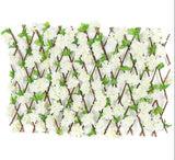Gard paravan viu cu frunze si flori artificiale, AT PERFORMANCE, extensibil, 100x200 cm, roz