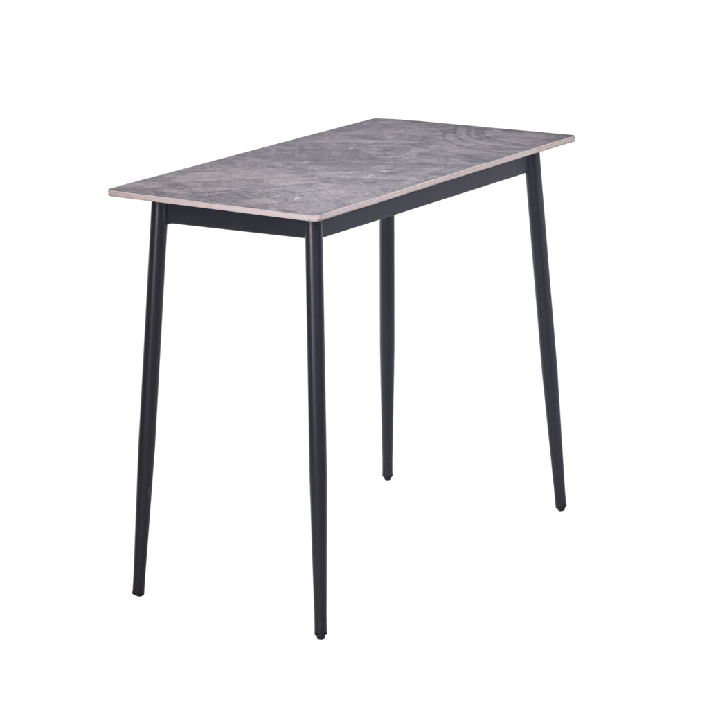 Set masă dining cu 4 scaune, blat sintered stone gri și catifea, 120x70 cm