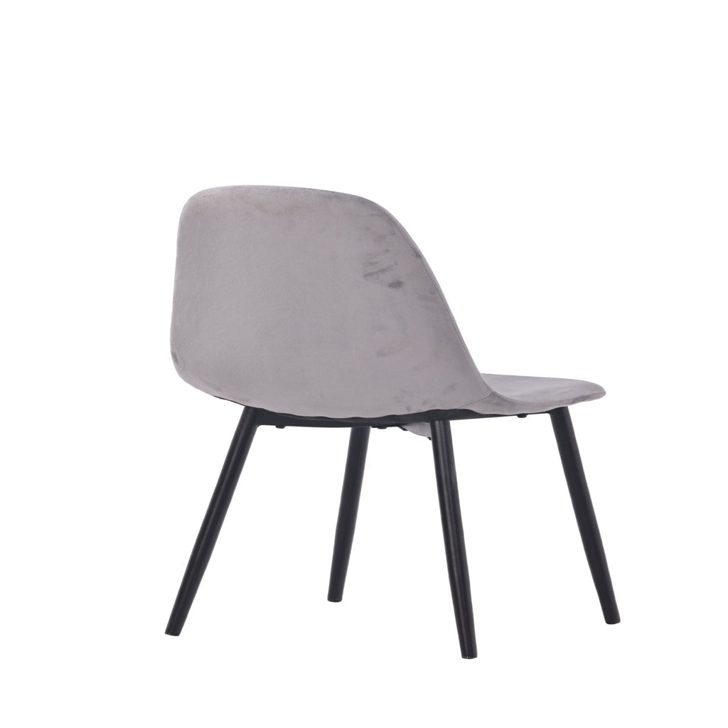 Set masă dining cu 4 scaune, blat sintered stone gri și catifea, 120x70 cm