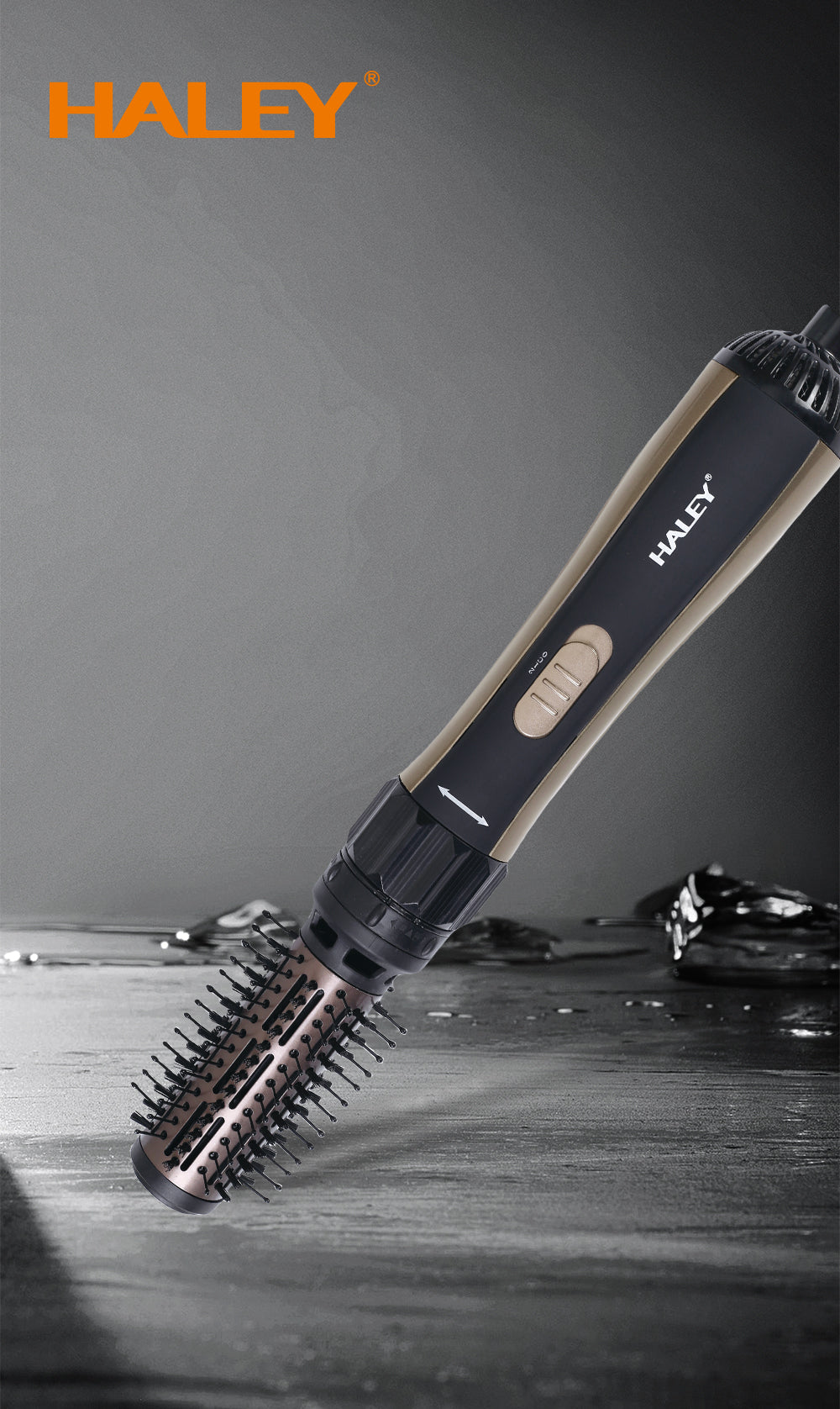 Perie Rotativă cu Uscător HALEY – Feon 2 în 1, 1000W, 2 Trepte Viteză, Coafare Rapidă și Volum, Design Elegant Negru