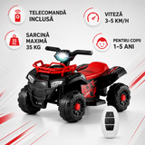 ATV Electric Copii cu telecomanda, 6V, 3–5 km/h, 1–6 ani – Distracție Off-Road, Sigur și Ușor de Utilizat