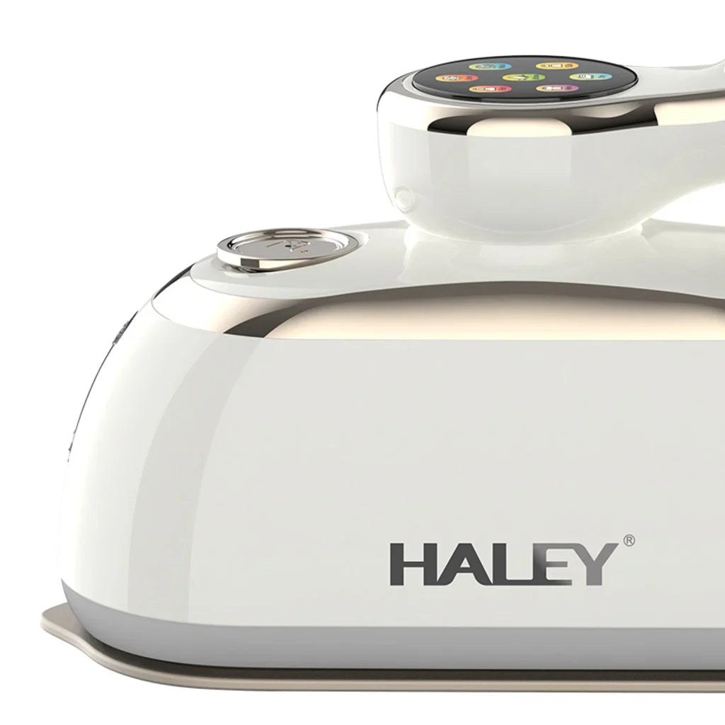Fier de Călcat Vertical cu Abur HALEY HY-2004, 2000W, Rezervor 150 ml, Talpă Inox, Încălzire Rapidă, Abur Continuu, Portabil, Alb