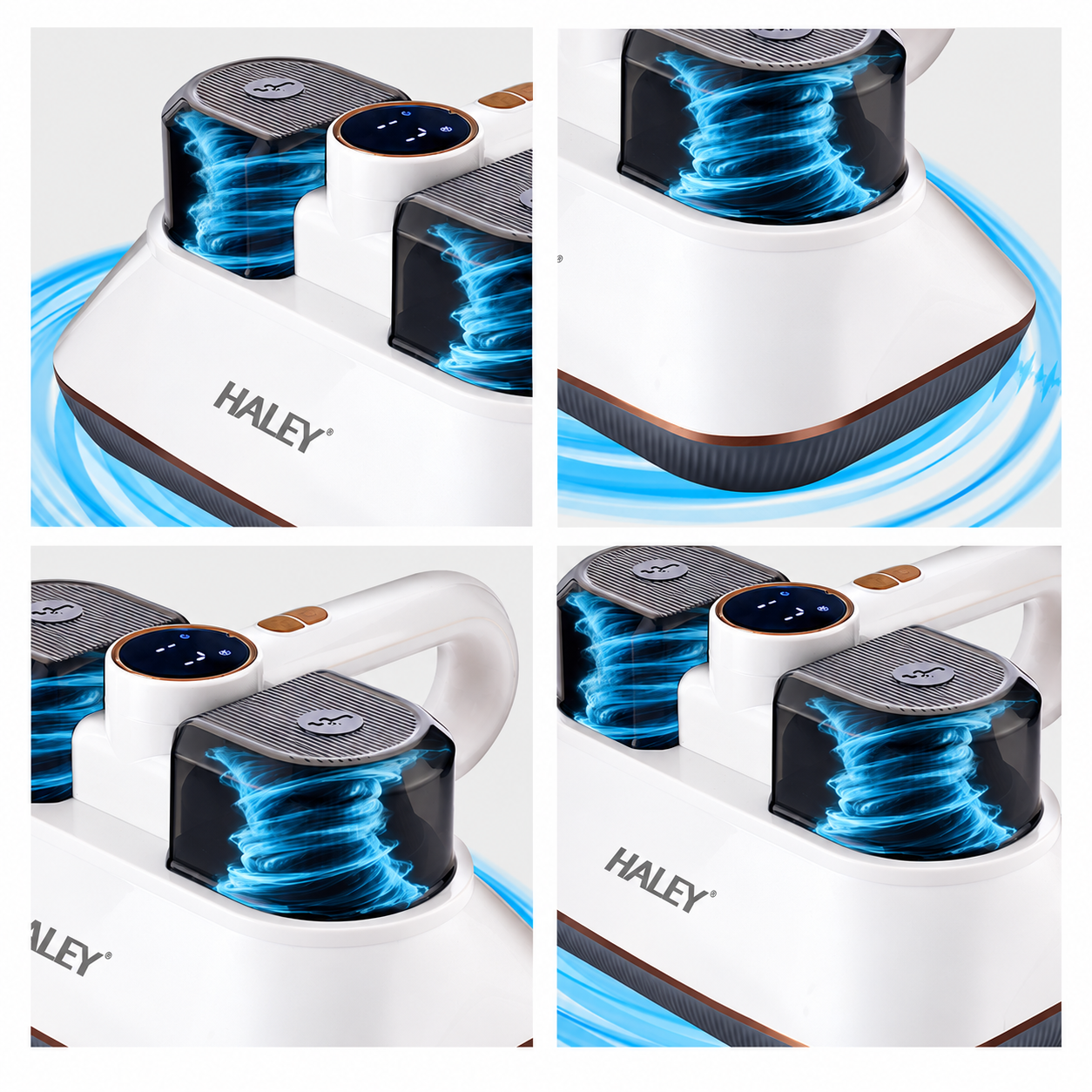 Aparat pentru Îndepărtarea Acarienilor și a Scamelor HALEY HY-1937, 500W, Putere de Aspirare 8500Pa, Sistem de Filtrare Multistrat, Funcție Antibacteriană, Display LED, Recipient 200 ml