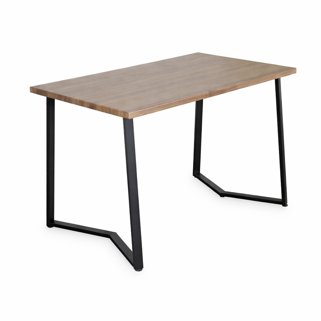 Set Masă Dining 120x70 cm cu 4 Scaune, Blat Lemn, Cadru Metalic – Stil Modern