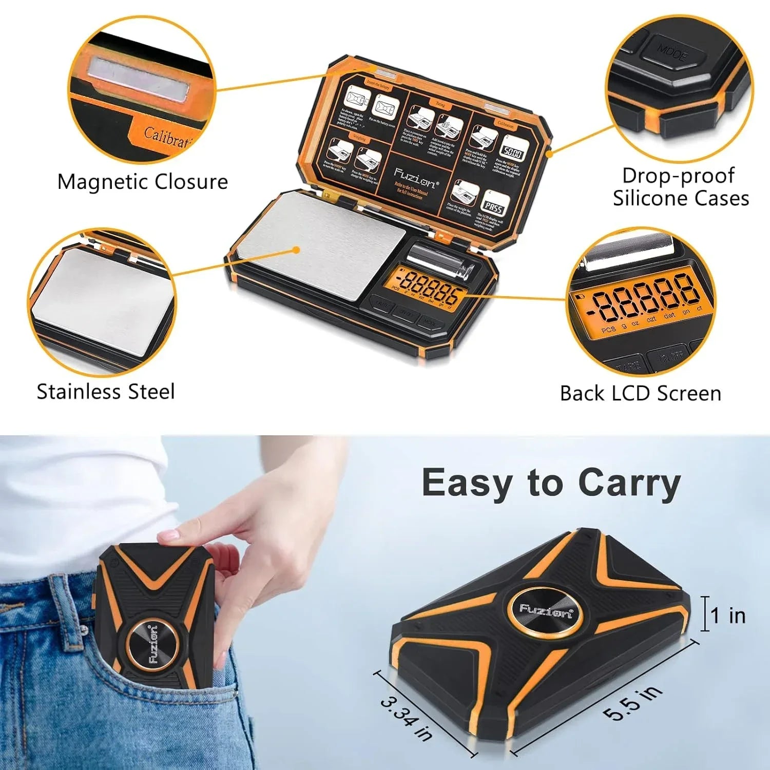 Cantar digital de precizie, Fuzion TU-X, 200g / 0.01g, 6 unitati, de bijuterii