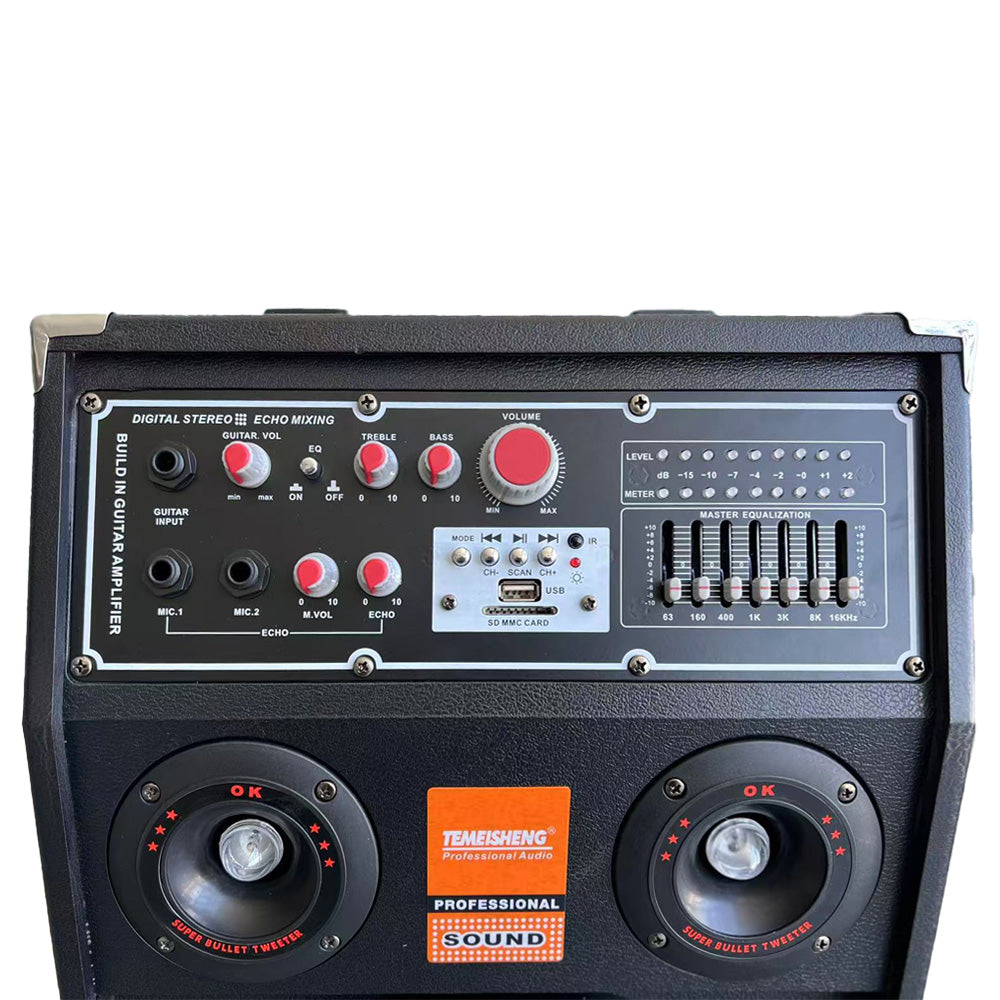 Set 2 Boxe Profesionale Active Smart Bass 284, 600W RMS, Bluetooth, USB, SD, Microfon Wireless, Jocuri de Lumini, Amplificator, Egalizator – Sunet Premium pentru Evenimente și Petreceri