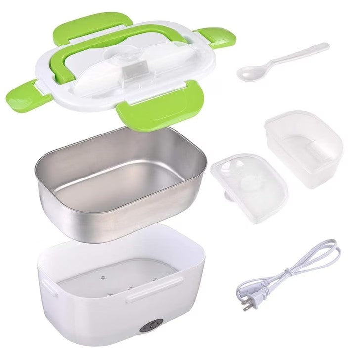 Caserola Termica pentru Mancare cu 2 Compartimente, AT PERFORMANCE, Volum 1 5L Putere 40W Pana la 50 Grade Verde.