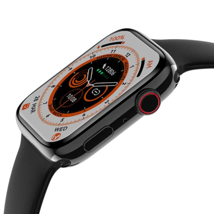 Pachet Smartwatch Ultra + Căști Wireless AT PERFORMANCE® – Ceas Inteligent cu Apeluri, Monitorizare Sănătate, 7 Curele, Husă și Încărcător Wireless