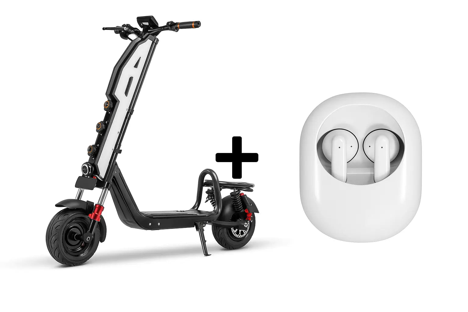 Pachet Premium – Trotinetă Electrică Off-Road, AT PERFORMANCE®, 1000W pliabilă – Viteză 35 km/h, Autonomie 45 km, Baterie 48V, 12Ah + Căști KLGO True Wireless Bluetooth cu Sunet Clar și Autonomie Extinsă