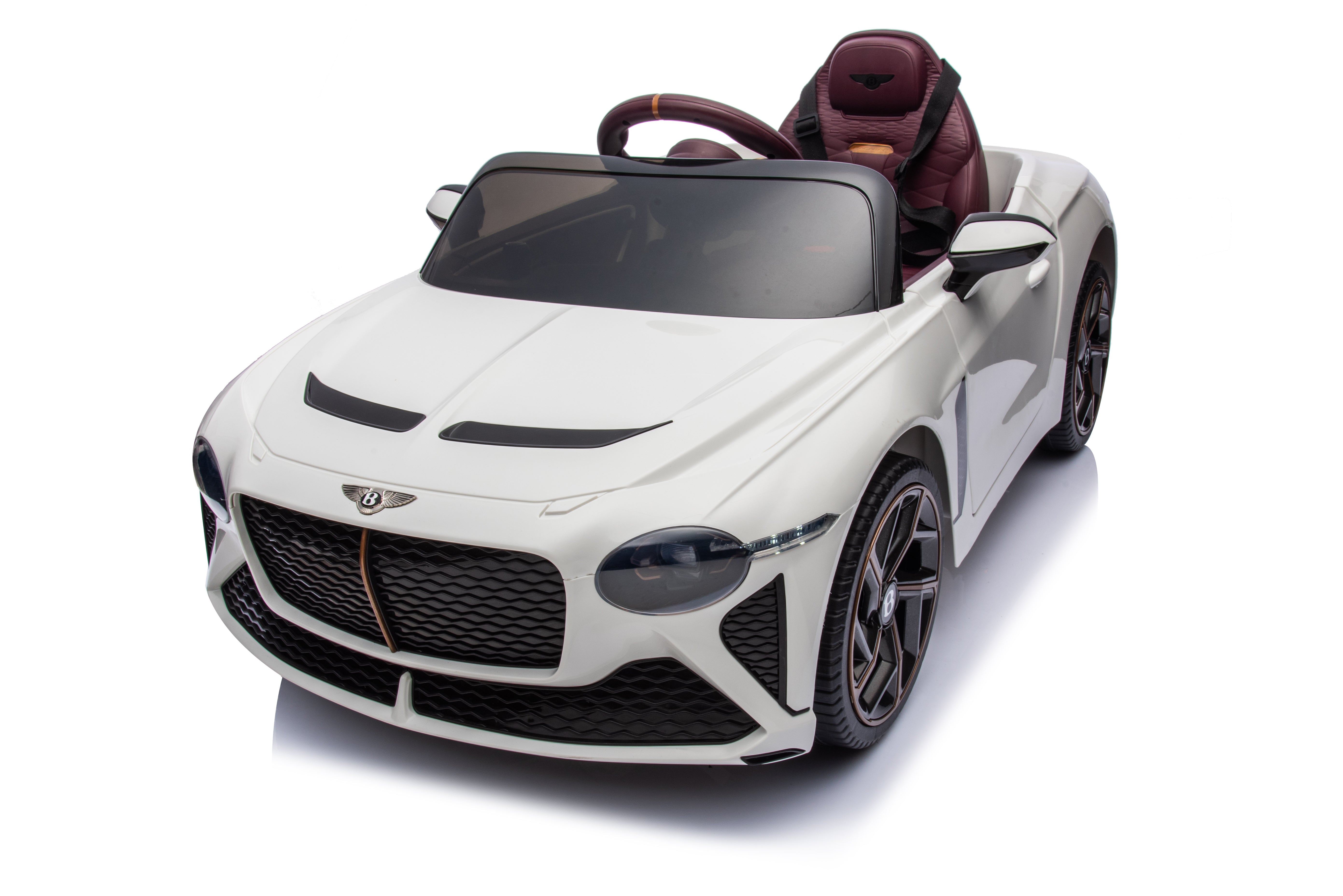Mașinuță electrică copii Bentley Bacalar oficial licentiat, Kidoo, 12V, 2 motoare, telecomandă 2.4G, LED, USB, Bluetooth, 3-8 ani