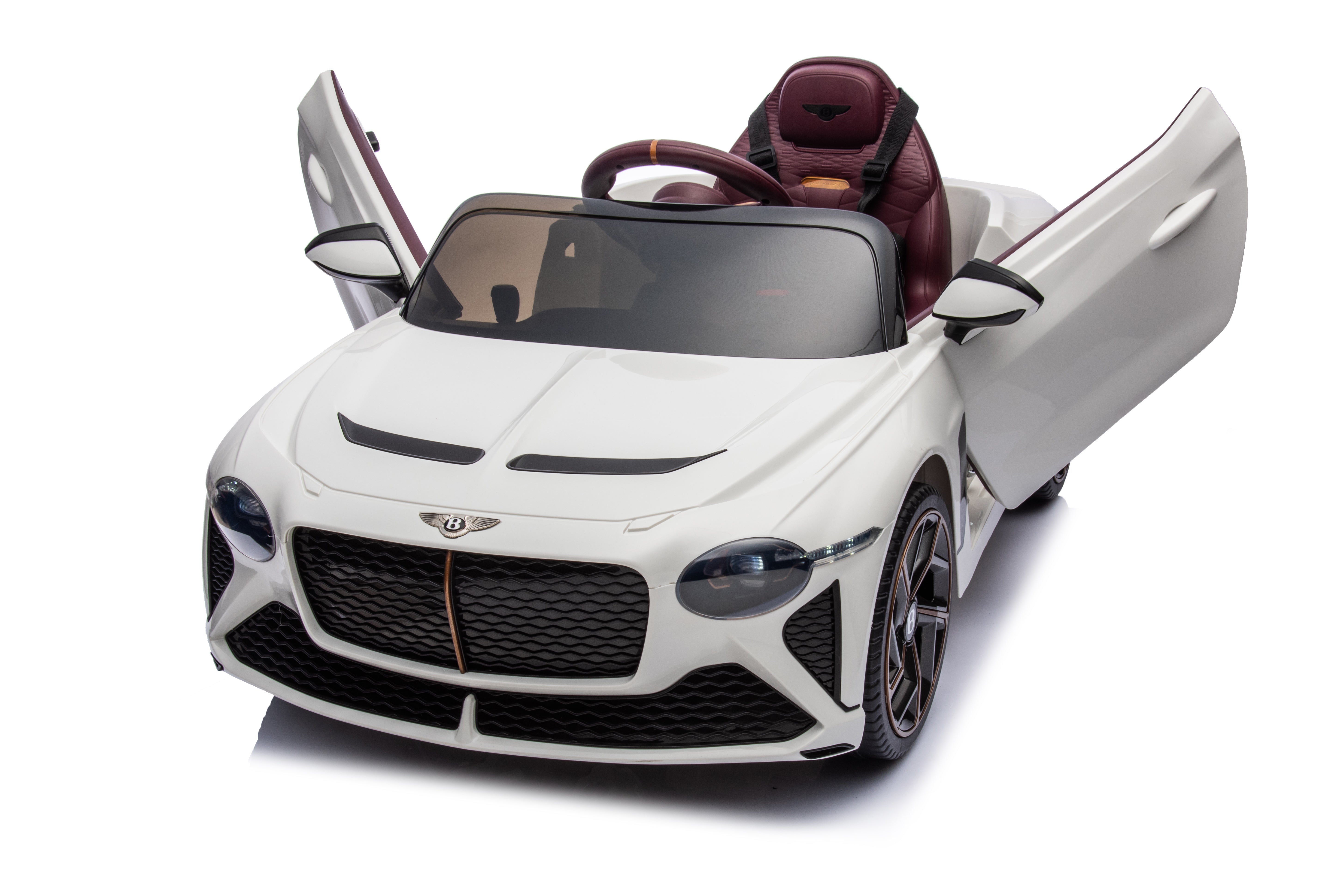 Mașinuță electrică copii Bentley Bacalar oficial licentiat, Kidoo, 12V, 2 motoare, telecomandă 2.4G, LED, USB, Bluetooth, 3-8 ani