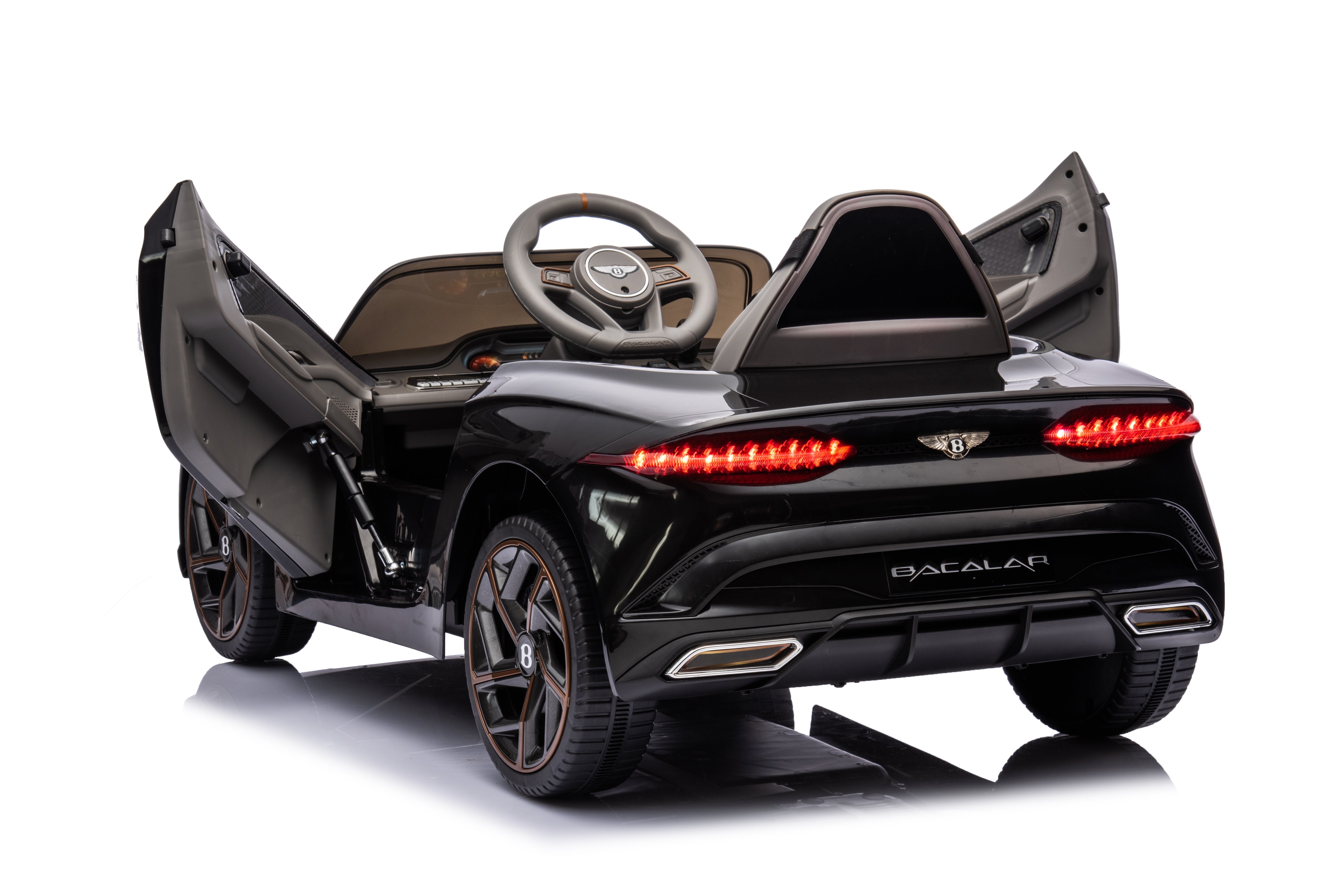 Mașinuță electrică copii Bentley Bacalar oficial licentiat, Kidoo, 12V, 2 motoare, telecomandă 2.4G, LED, USB, Bluetooth, 3-8 ani