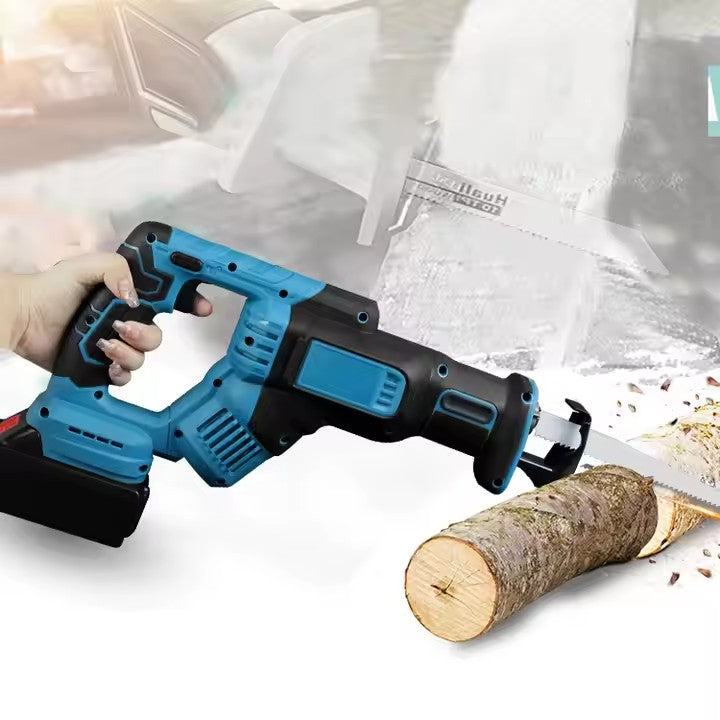 Fierăstrău Electric Alternativ AT PERFORMANCE® 3000RPM, 2 Acumulatori 36V, Tăiere Lemn și Metal, Cuplu Mare, Negru/Albastru