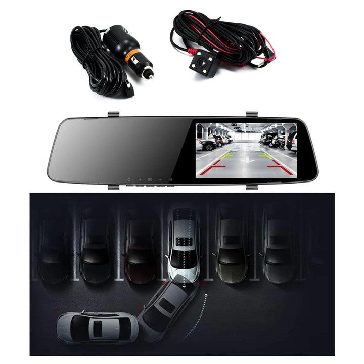 Pachet Siguranță Auto 2 în 1: Blocator Automat Loc de Parcare + Oglindă DVR Duală Full HD AT Performance | Control Complet și Protecție Fără Compromis