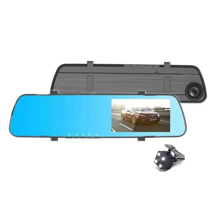 Pachet Siguranță Auto 2 în 1: Blocator Automat Loc de Parcare + Oglindă DVR Duală Full HD AT Performance | Control Complet și Protecție Fără Compromis