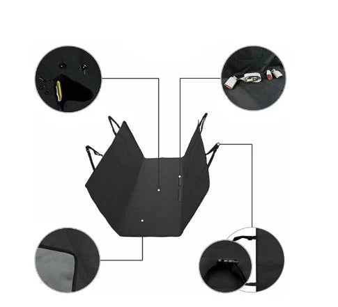 Husa auto, At Performance, impermeabila, transport animale de companie, caini si pisici, pentru bancheta auto 144x144cm, Negru