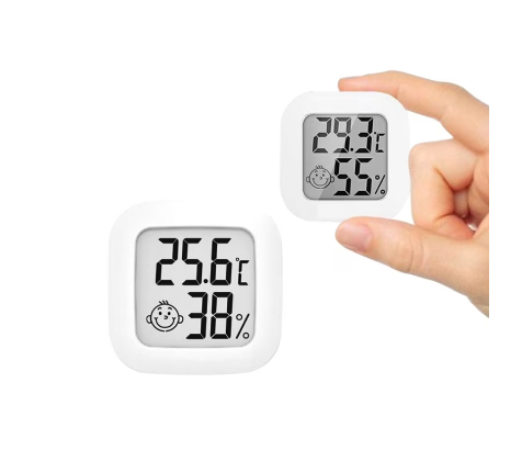 Termometru si higrometru de camera AT PERFORMANCE, Ecran LCD, cu functie de masurare a temperaturii si a umiditatii aerului, Indicator comfort, 3.9x 3.9x1.2 Cm, culoare Alb