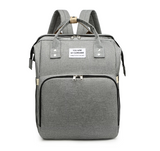 Rucsac Multifuncțional 3-in-1 pentru Bebeluși cu Pat Pliabil și Saltea, Roz Deschis – Impermeabil, Spațios, 39x30x18 cm