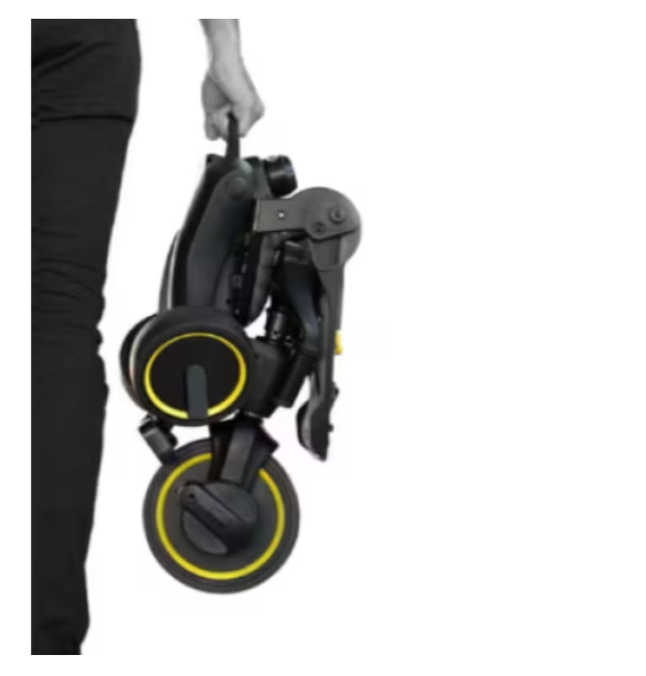 Tricicleta 4IN 1, At Performance, Centura Prindere, Bara Protectie, Piele ecologica, Suport Pahar, Pedale Detasabile, 6 luni+, Gri / Negru