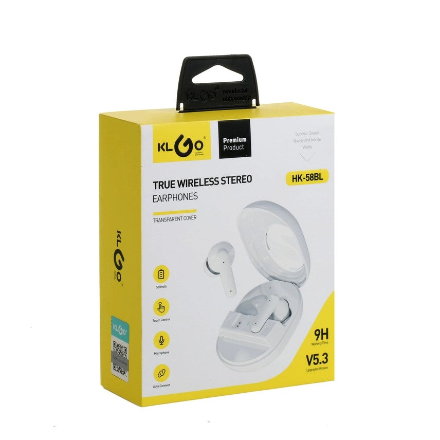Casti KLGO, Clear Sound, True Wireless Bluetooth, In-ear, Microfon, alb
