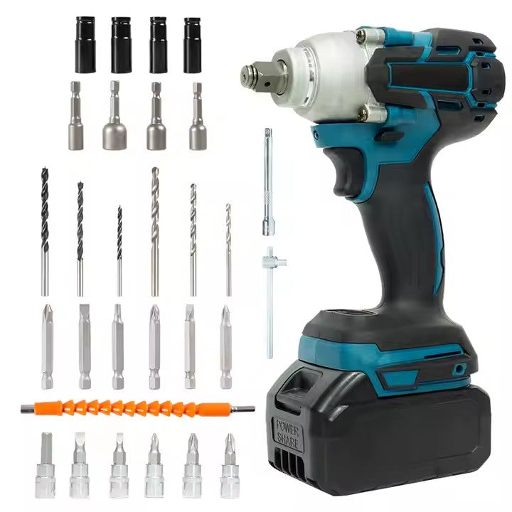 Trusa Mașină de Înșurubat cu Impact, Bormasina, AT PERFORMANCE®, 36V cu 2X Acumulator, 850Nm, 40 Accesorii, Albastru/Negru