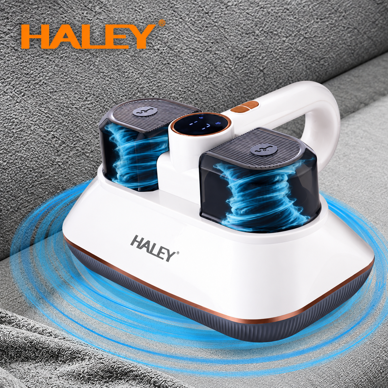 Aparat pentru Îndepărtarea Acarienilor și a Scamelor HALEY HY-1937, 500W, Putere de Aspirare 8500Pa, Sistem de Filtrare Multistrat, Funcție Antibacteriană, Display LED, Recipient 200 ml