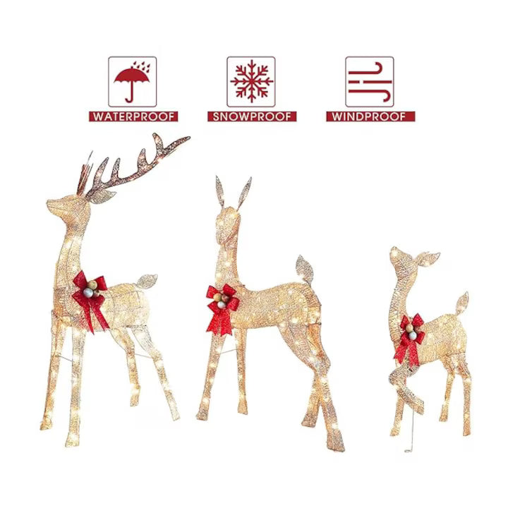 Decoratiune de Craciun, At Performance, Set Reni Potrivit pentru utilizare in interior si exterior