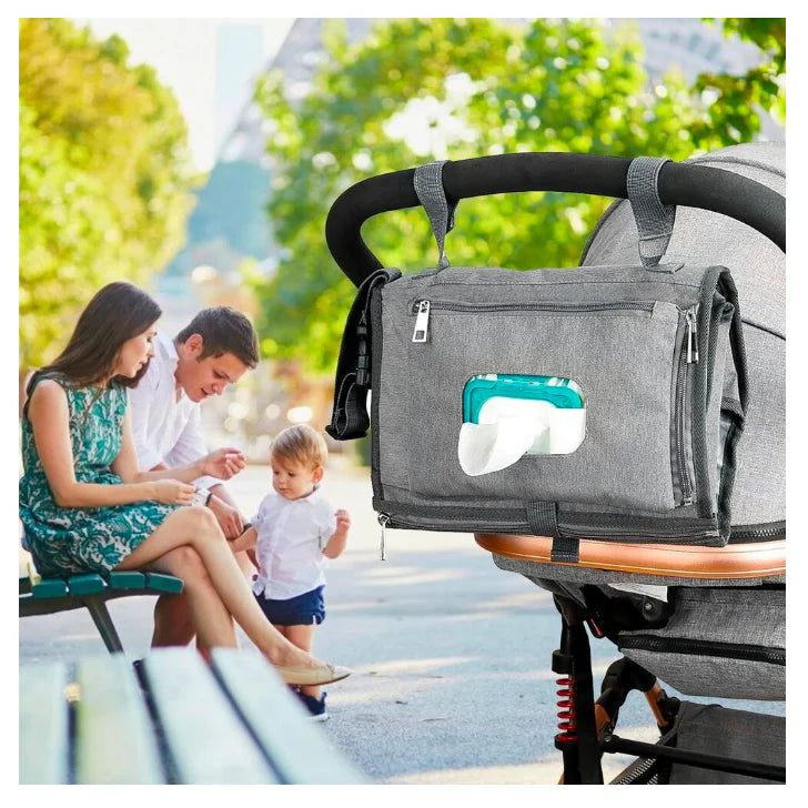 Saltea Pentru Infasat Portabila, Tip Geanta, At Performance, Impermeabila, Multifunctionala, Pliabila, Compartimentata, Sistem Prindere Carucior, 118 x 58 cm, gri