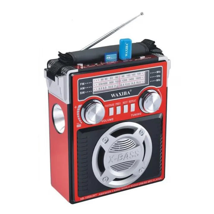 Radio Portabil AM/FM/SW cu Bluetooth, MP3, USB/TF și Lanternă