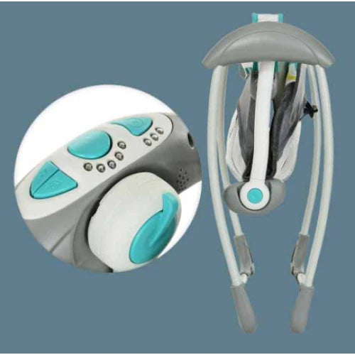 Leagan Electric de bebe, At Performance, Cu 7 melodii, 3 sunete naturale, 2 pozitii de reglare scaun, Albastru