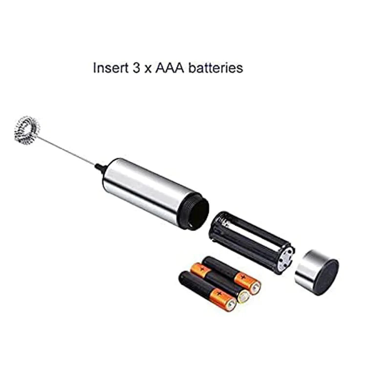 Mini Mixer elextric cu baterii pentru a face spuma de lapte sau capucino, brat otel inoxidabil, frappe