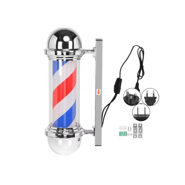 Reclama luminoasa frizerie, barber shop, Barber Pole, 88 x 20 x 23, Rosu/Alb/Albastru