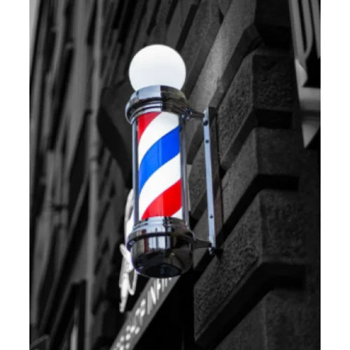 Reclama luminoasa frizerie, barber shop, Barber Pole, 88 x 20 x 23, Rosu/Alb/Albastru