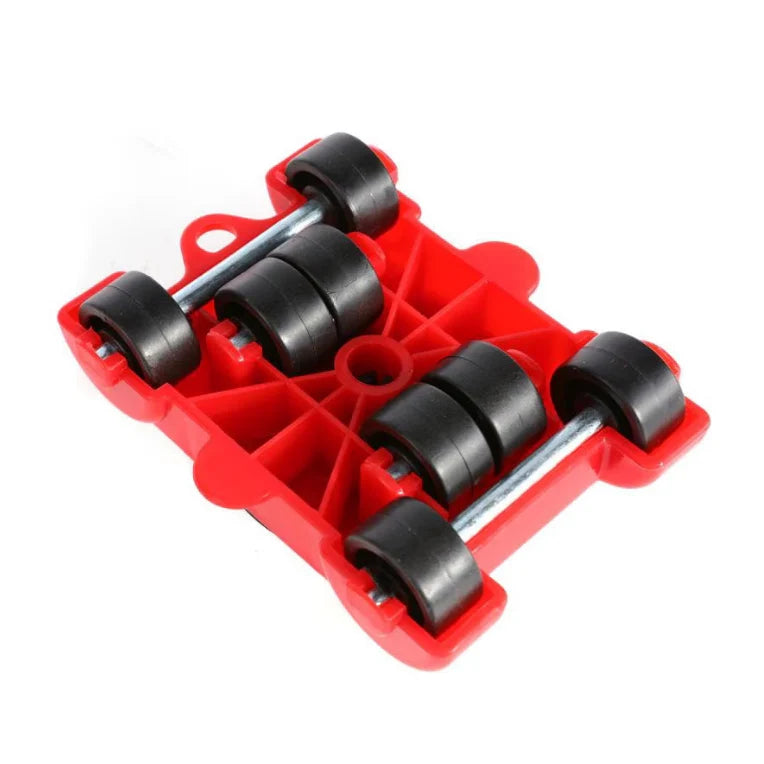 Set AT PERFORMANCE Echipament Pentru Mutat Mobila, Metal, Rosu, 5 Piese, Maxima 150 Kg