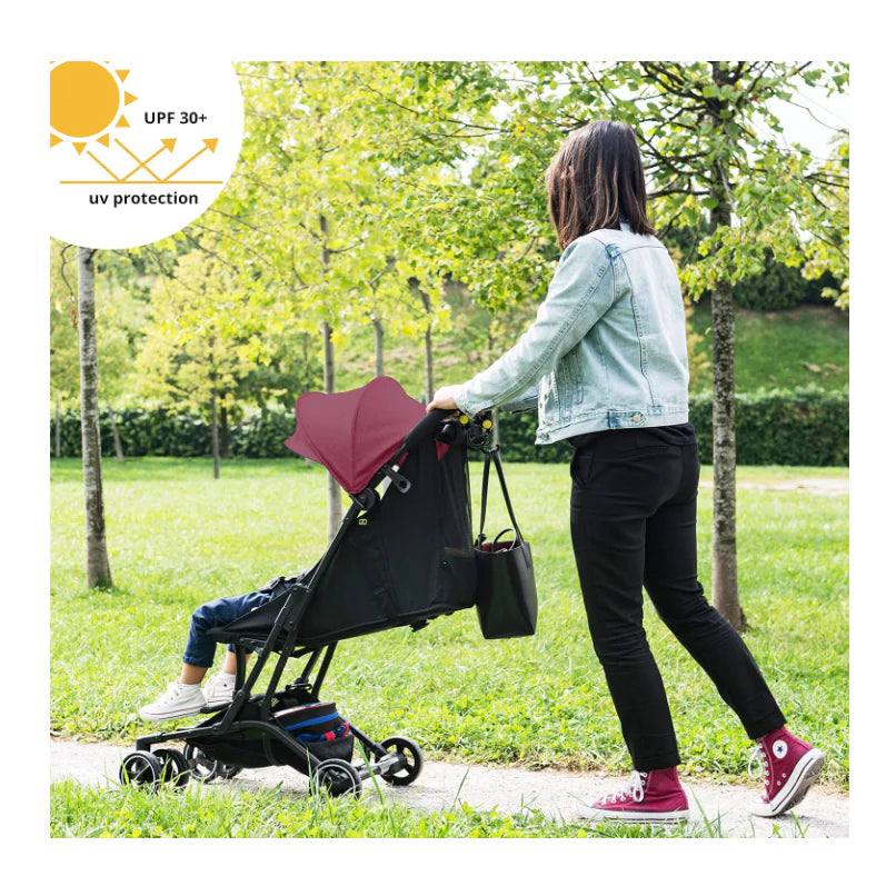 Cărucior copii pliabil AT PERFORMANCE® – Ultra compact, 5 kg, aluminiu, 6-36 luni, ideal pentru avion, negru