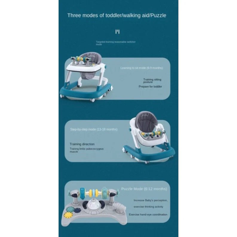 Premergator educational 3 in 1 pentru copii, functie de masuta, premergator si Antemergator Alb/Visiniu