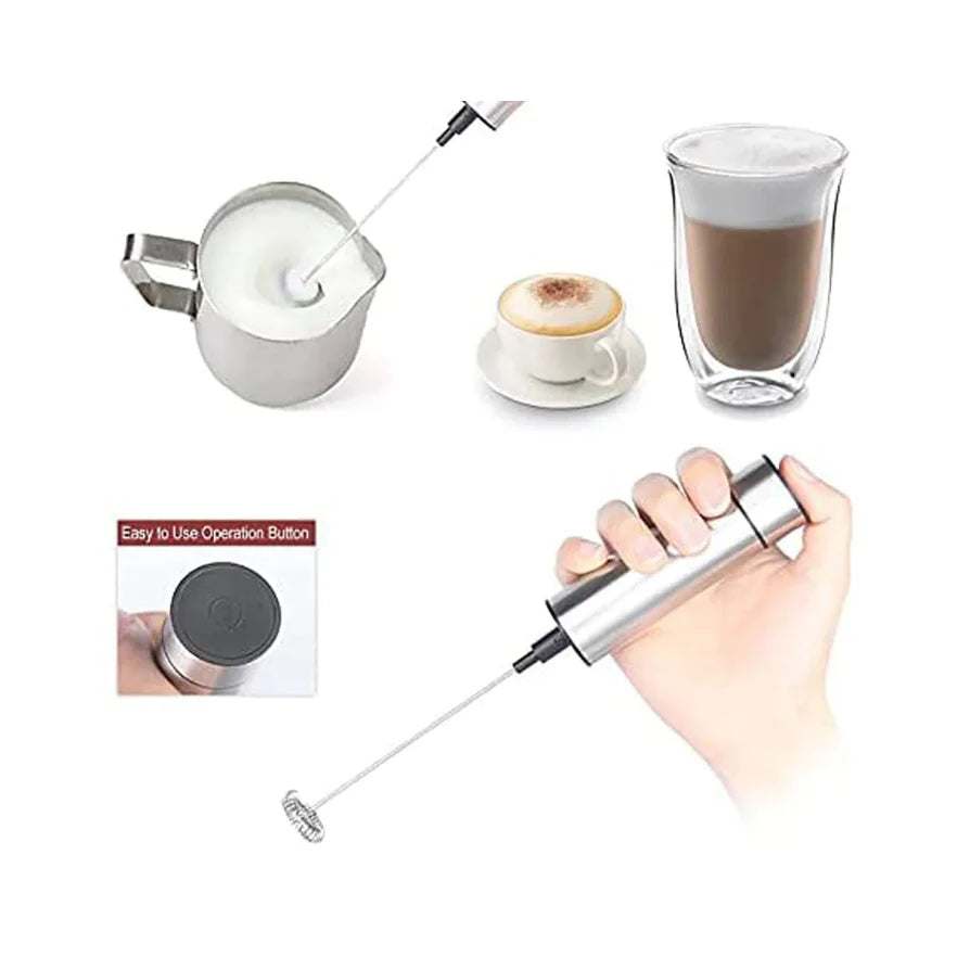 Mini Mixer elextric cu baterii pentru a face spuma de lapte sau capucino, brat otel inoxidabil, frappe